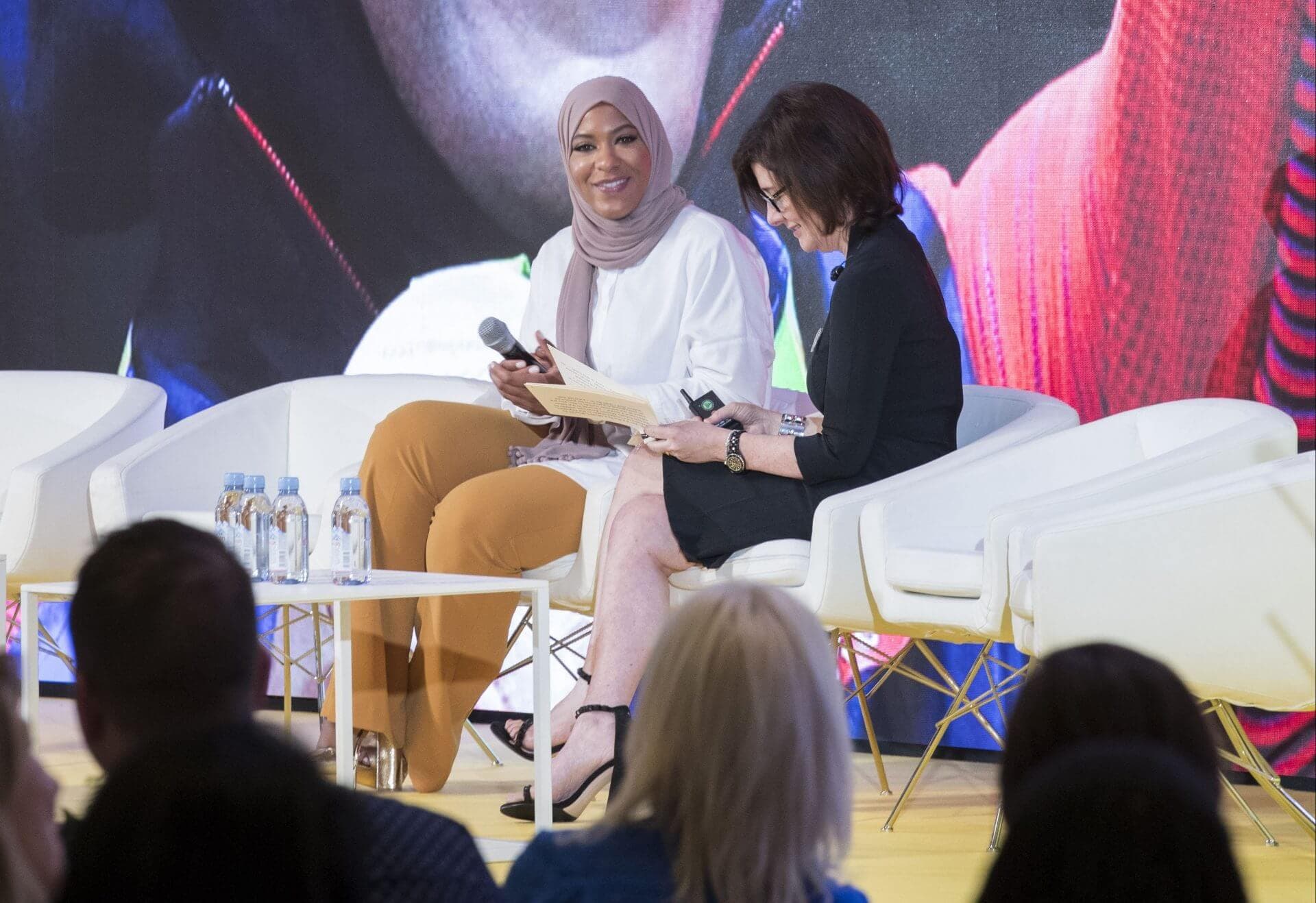 Gail Interviewing on stage