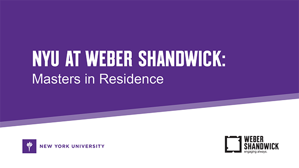 Weber Shandwick and New York University’s Steinhardt School Launch Masters in Residence Program