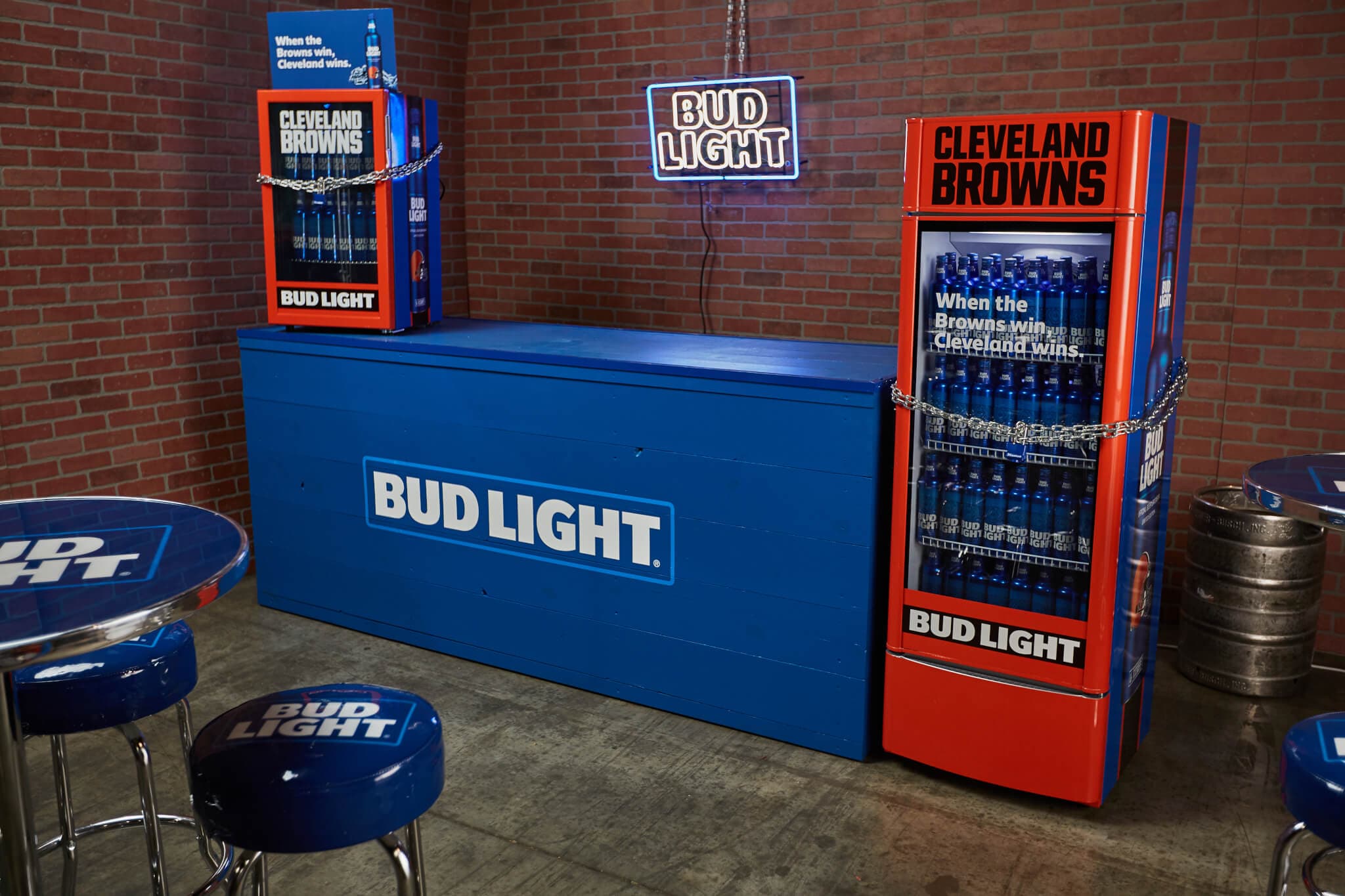 cleveland browns bud light fridge