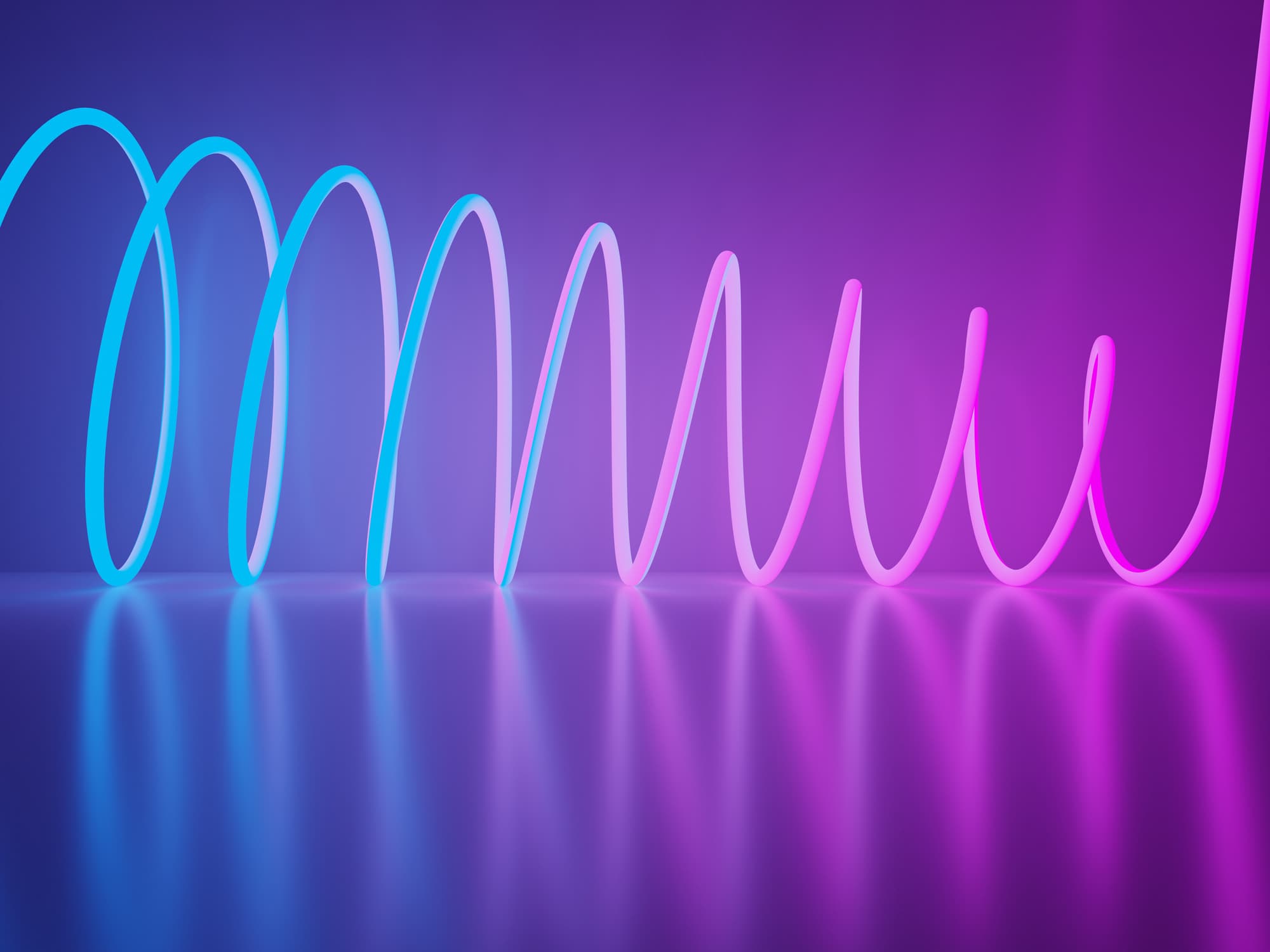 Purple blue neon spiral gradient render