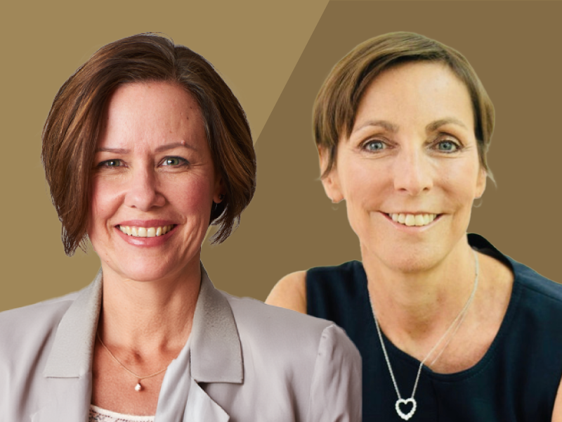 Two headshots are side by side - Let’s Talk Menopause Donna Klassen and Dr. Lisa Larkin, physician and founder of Ms.Medicine