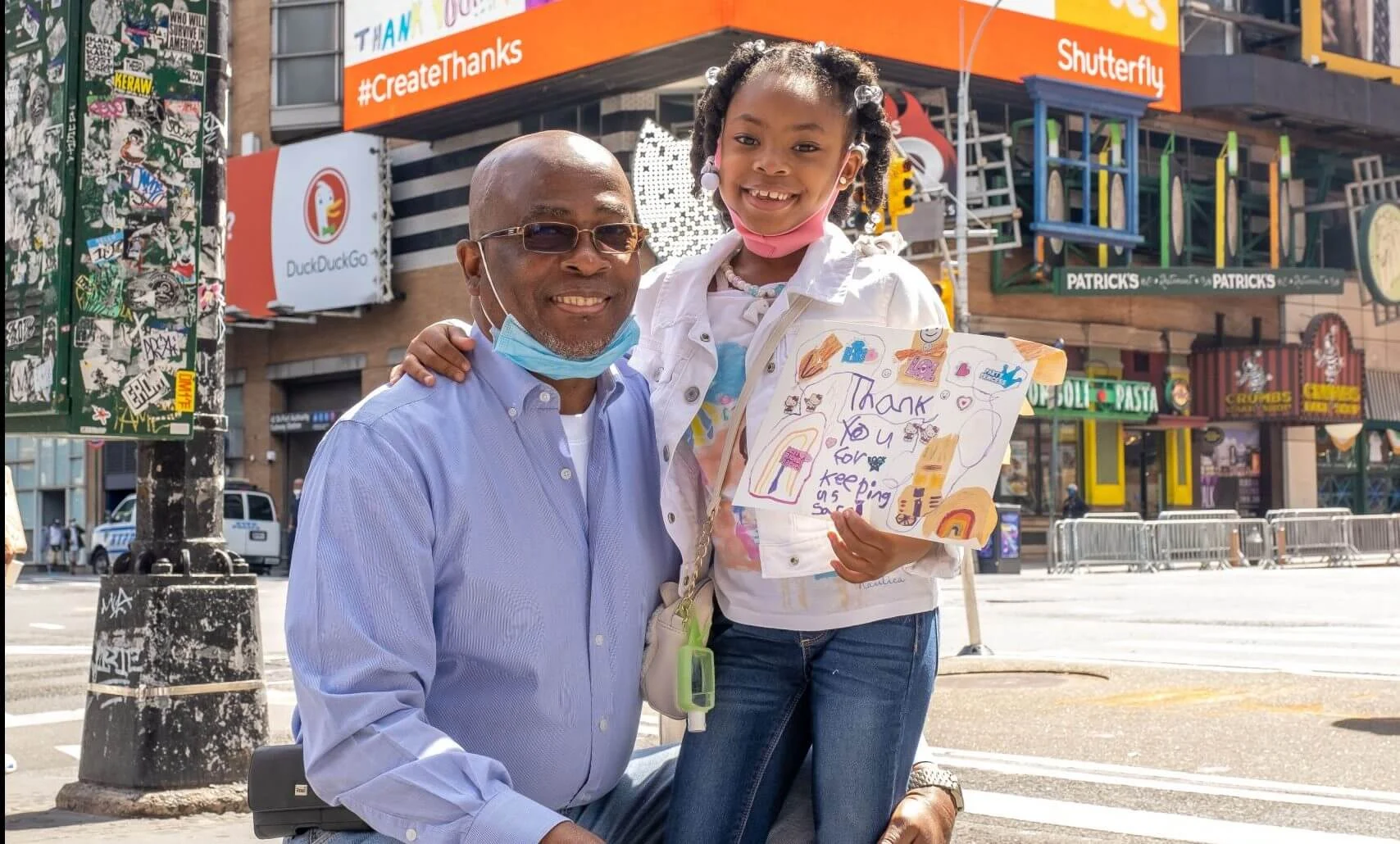 Shutterfly surprises LI kids with NYC billboard of their art for essential workers